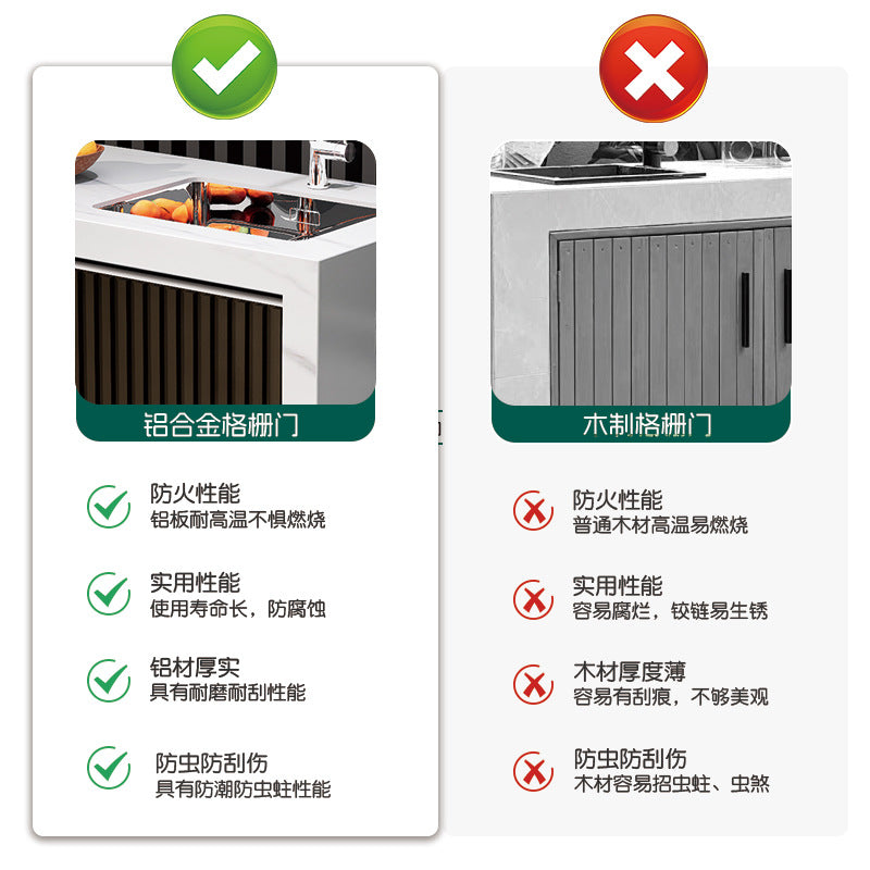 Outdoor courtyard console, rock slab island, integrated basin, advanced locker, garden aluminum alloy washstand, custom cabinet