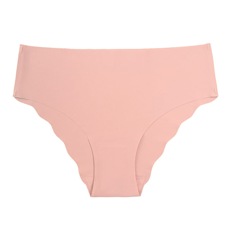 fashionplus size seamless wavy edge underwear for women soft breathable cotton ladies ice silk briefs wholesale