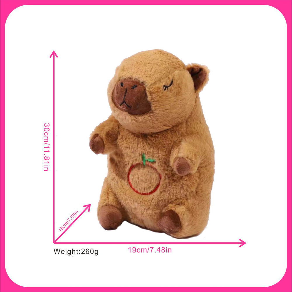 children's plush toy breathing capybara doll musical light-up soothing baby doll gift