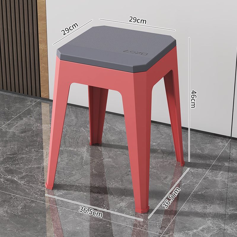Popular new plastic stool, thickened and durable, square stool, minimalist design for home use, living room storage, shoe-changing stool, stackable for entryways