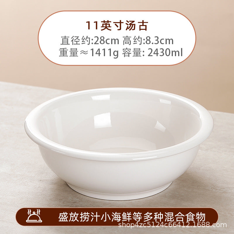 Ceramic large bowl for homepure white large soup bowl hotel supplies pot pickled fish large bowl and basin restaurant tableware