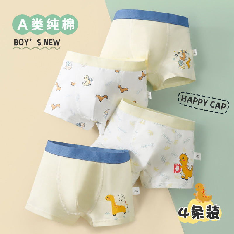 Children's underwear Class A cotton boys' underwear cartoon boxers medium and large children's baby student boxers children's underwear