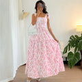 european and american summer  bohemian print sundress