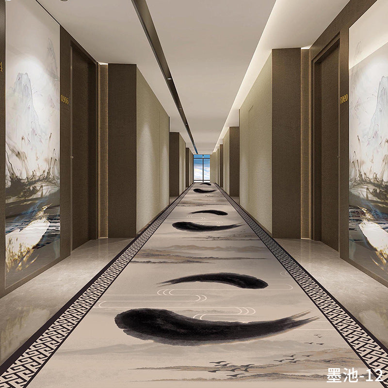Custom hotel corridor aisle carpet, thickened 800g, fire-retardant, full coverage, for office buildings, offices, living rooms, bedrooms, and commercial use