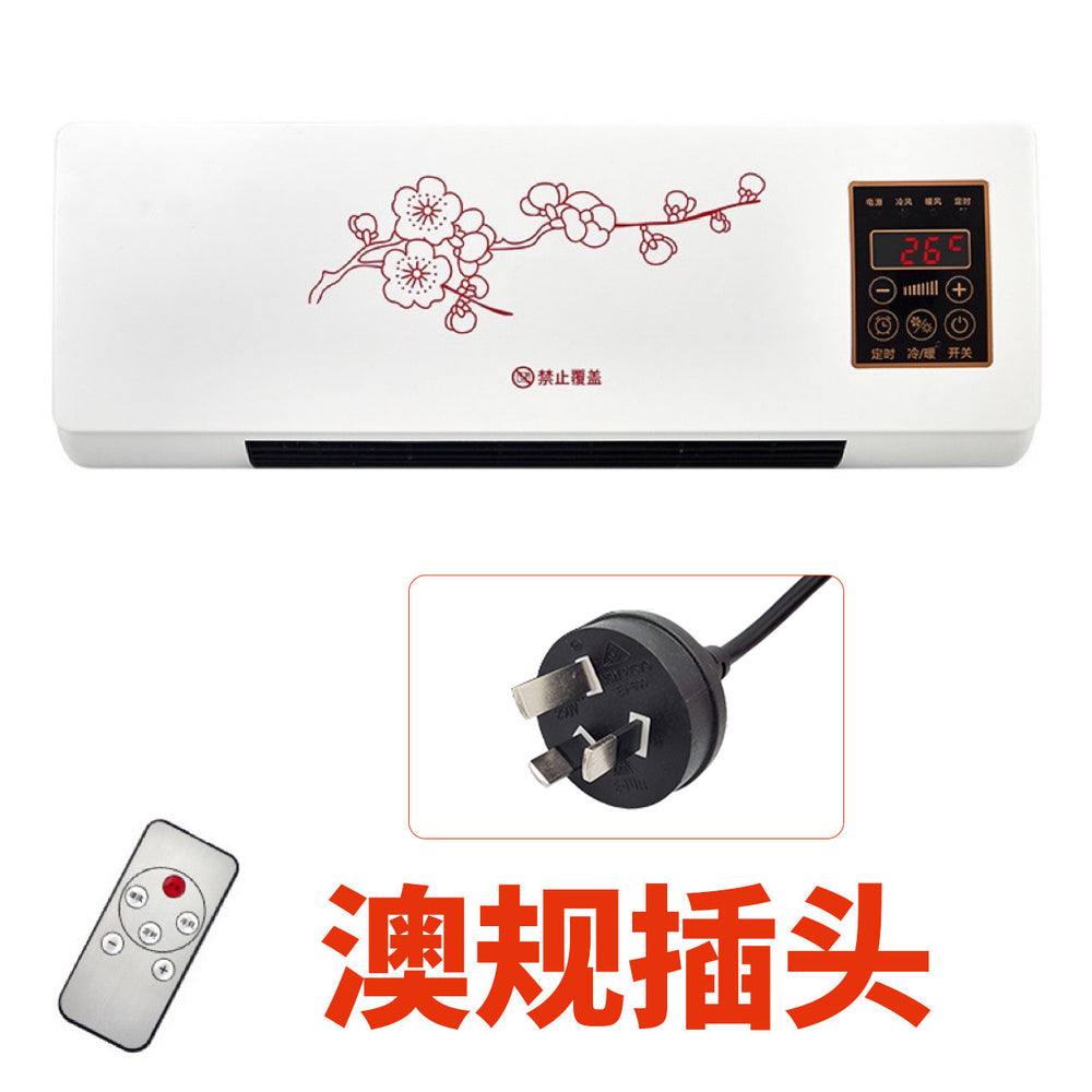 us standard export home small wall-mounted fan dormitory heater mobile hot air blower dual-use for heating and cooling