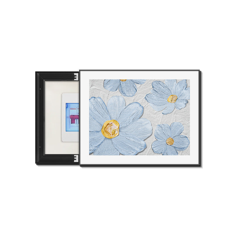 Cream wind flower meter box decorative painting non-punching distribution box hanging painting creative blocking switch box mural