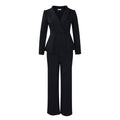 D549  women's  fall/winter new fashion suit collar long sleeve top & wide leg pants two-piece set