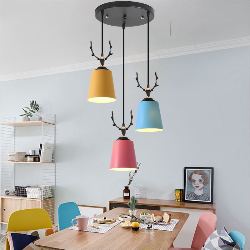 Antlers American Nordic living room dining room bar counter retro lamps creative bar art wrought iron industrial wind chandelier