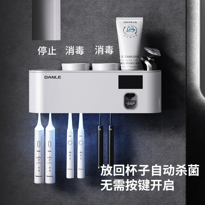 UV toothbrush sterilizer Smart sterilization cup Brushing cup holder Wall-mounted electric mouthwash cup rack