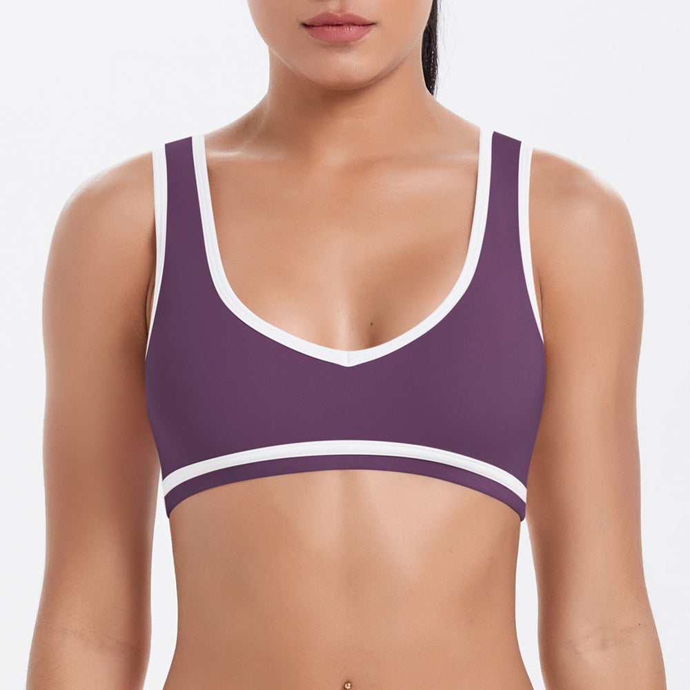 New arrival nude contrast colorpatchwork yoga clothes quick-drying tight butt lifting sports multi-piece set outdoor running fitness suit