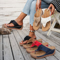 summer new arrival: plus size women's casual comfort open-toe slip-on sandals for wholesale