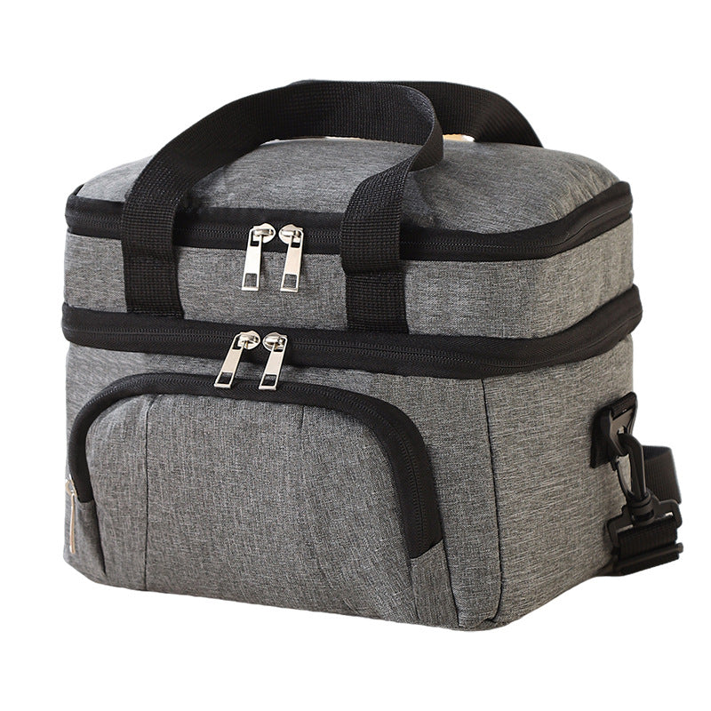 Cross-border thickened lunch bag double-layer thermal insulation bento bag EVA compression and shock-resistant waterproof aluminum foil picnic bag lunch box bag