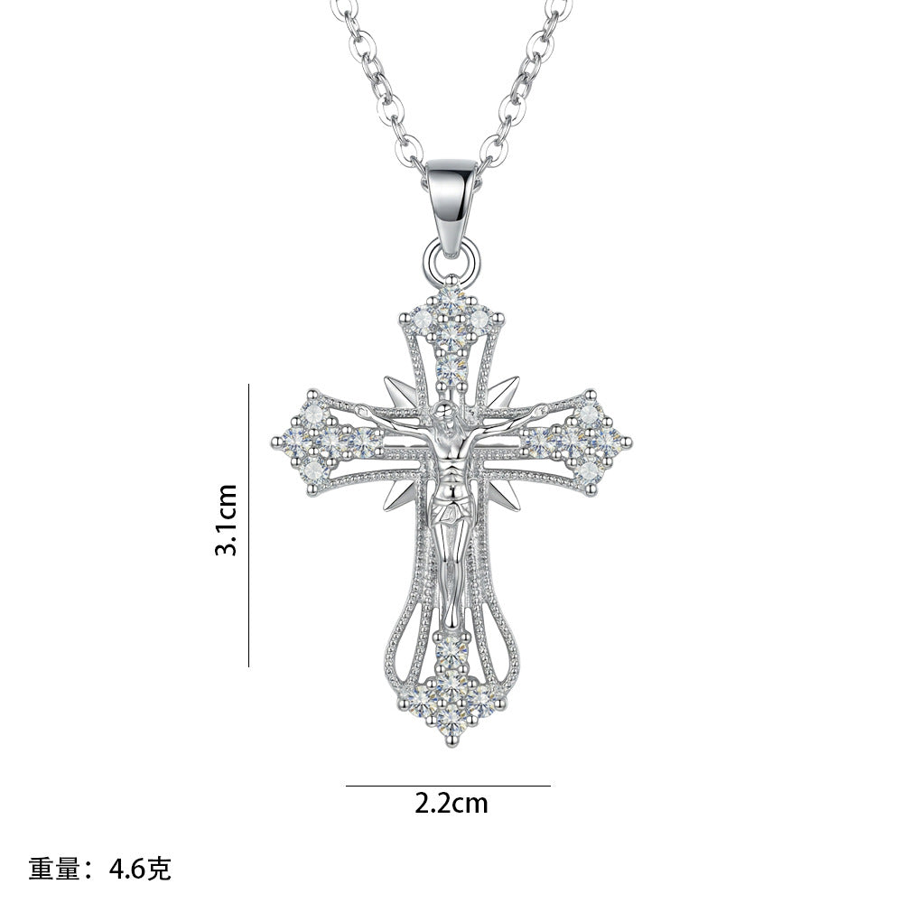 European and american cross-border hot-selling fashion copper inlaid zircon full diamond necklace for women, light luxury niche unique non-fading clavicle chain jewelry
