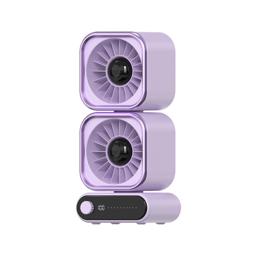 2026 new mini rechargeable desk fan with digital display - portable, silent, high airflow, and ultra-quiet for students