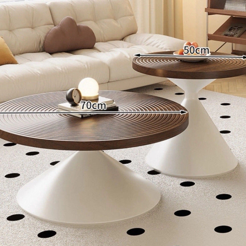 Carbon steel round coffee table - living room, home, small apartment,  new minimalist mid-century modern simple small round table