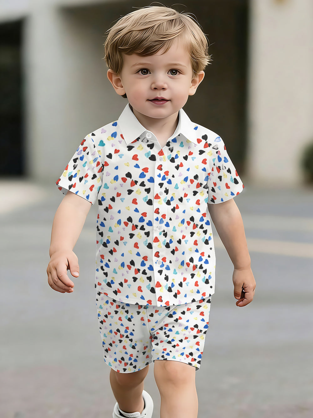 hot-selling children's short-sleeved shirt set, casual shirt set, summer simple stripes, dropshipping available