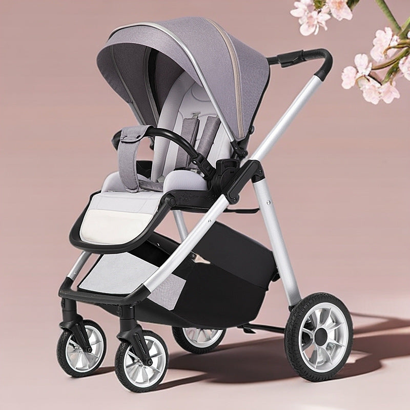 Tianrui baby stroller can sit or lie down, high view foldable lightweight baby stroller, two-way push stroller