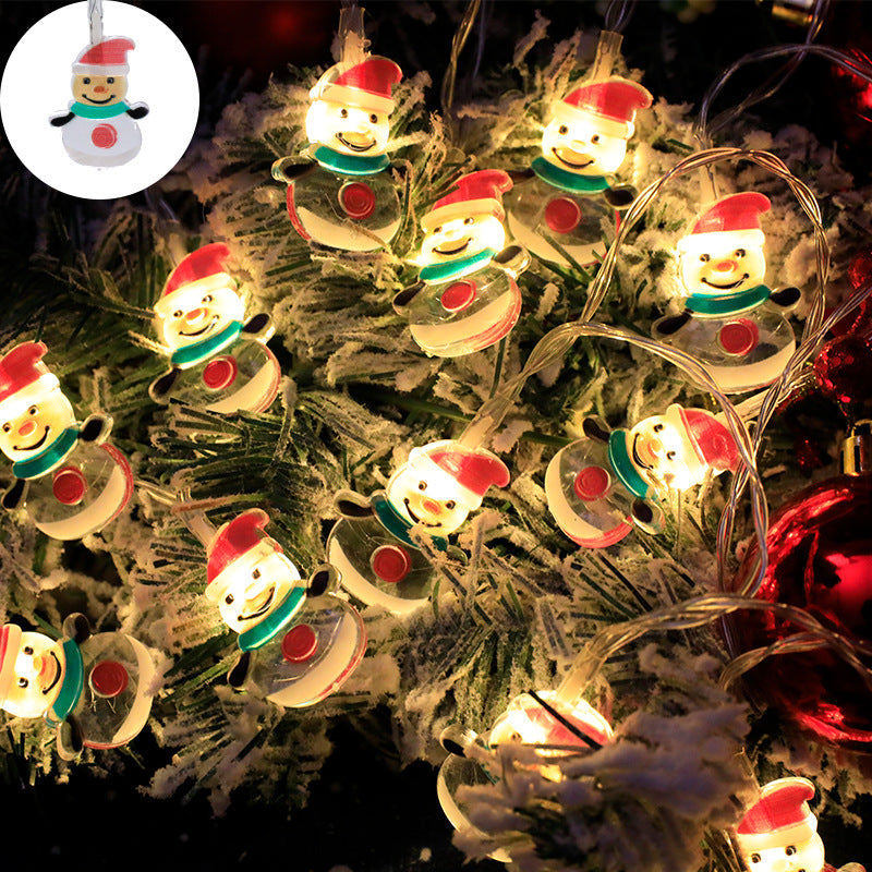 Cross-border LED Santa Claus Sleigh Snowman Christmas Tree Decoration Lights String Party Arrangement Holiday Flashing Lights Gift Lights