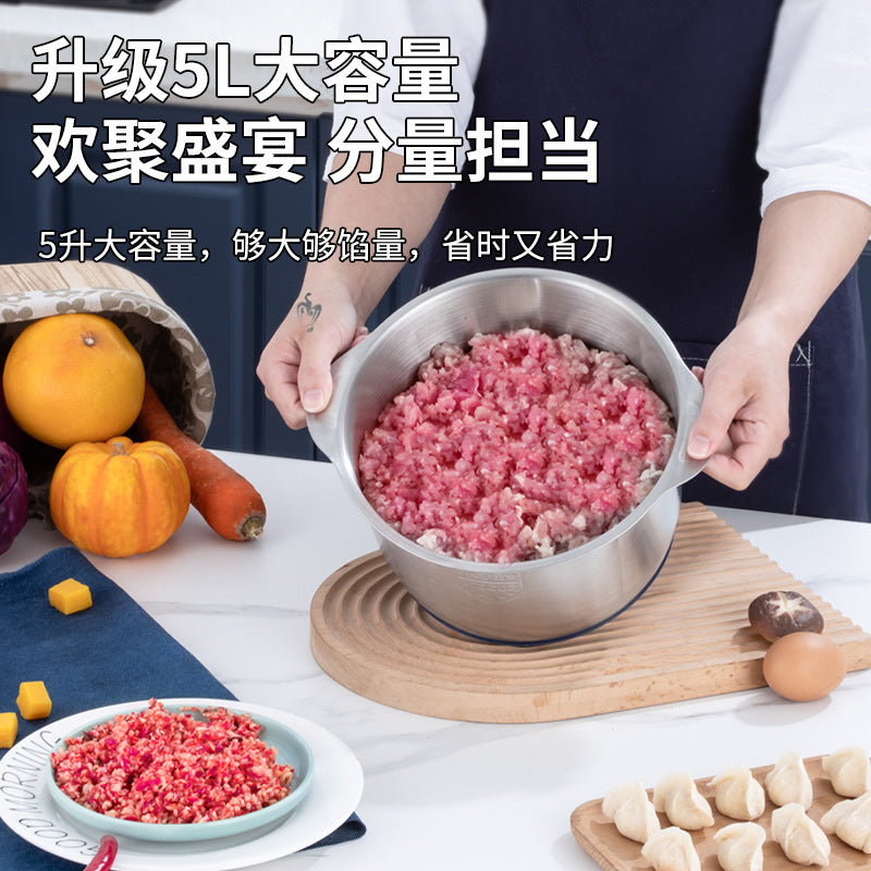 New stainless steel automatic meat grinder - 5l large capacity home food processor for grinding meat and making meat filling