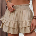 Amazon fashion women's casual tiered skirt, elastic high-waisted culottes, detailed design