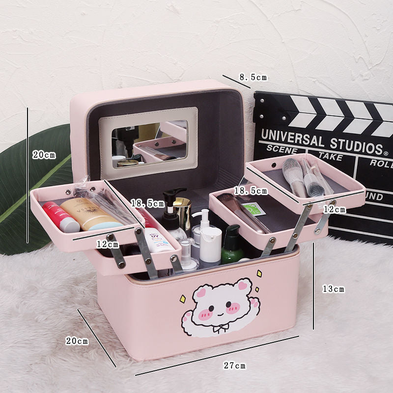 Cosmetic bag women's portable 2022 new high-end sense large capacity cute high-value storage box portable small box bag