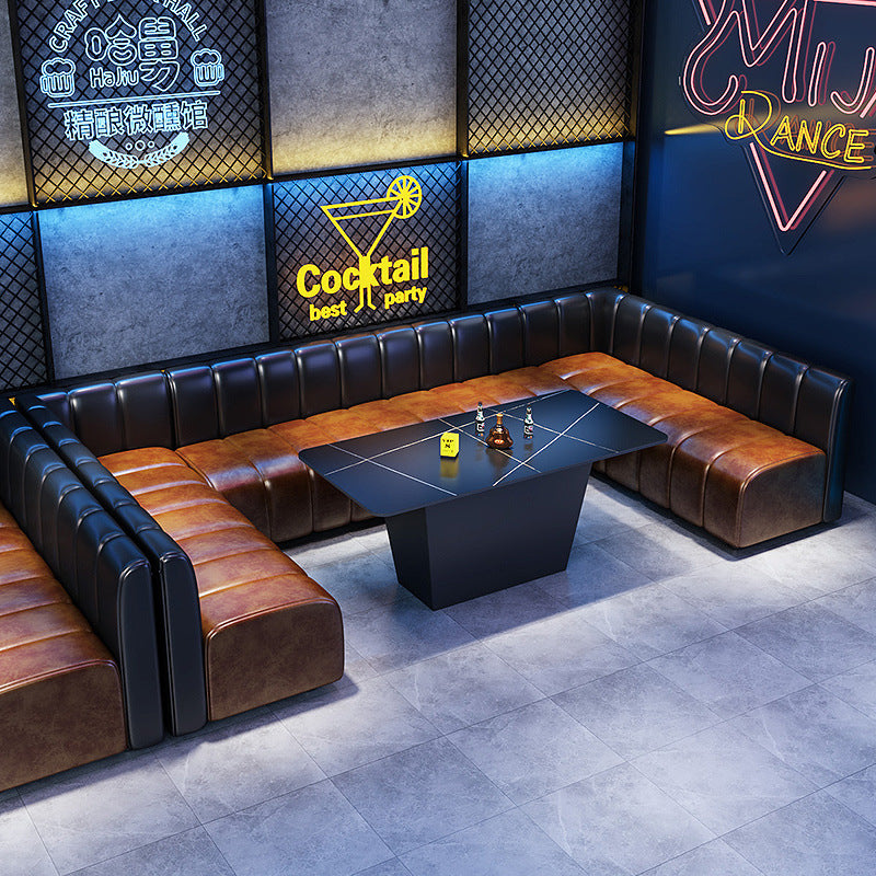 Modern simple bar, clear bar, music dining bar, cafe, tables and chairs, bistro, box, card seat, sofa U-L against the wall