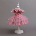 children's one-shoulder tulle princess dress - perfect for weddings, banquets, piano recitals, and parties