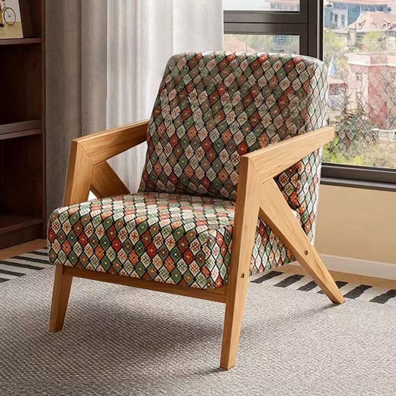 Richard nordic solid wood single sofa chair living room french cafe hotel retrob&b balcony lazy chair