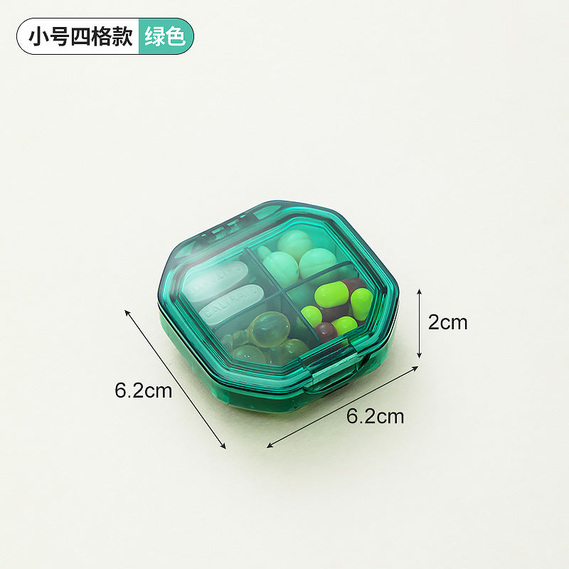 Medicine box divided into compartments Portable with lid sealed mini medicine box Plastic food grade medicine storage box Transparent