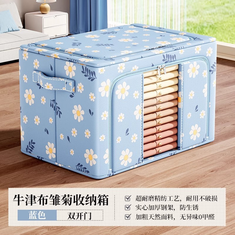 Oxford cloth clothes storage box Fabric home wardrobe clothing quilt sorting box Foldable storage box artifact