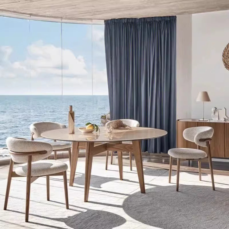 Modern minimalist solid wood dining chair, nordic retro chair, home dining table stool with backrest, natural wood style restaurant desk chair