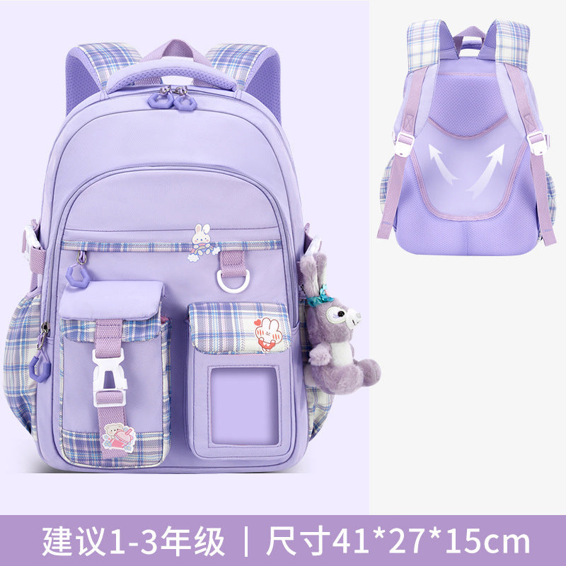 New cute and lightweight waterproof and load-reducing children's backpack, women's first to sixth grade backpack, children's school bag