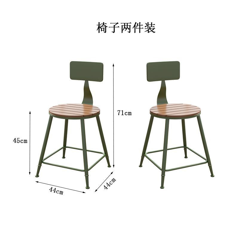 Outdoor casual dining set - waterproof & sun-resistant table and chairs - two chairs included - balcony adjustable round table