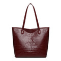 Trendy fashion tote bag 2026 new spring solid color crocodile pattern large capacity shoulder bag handbag women's bag