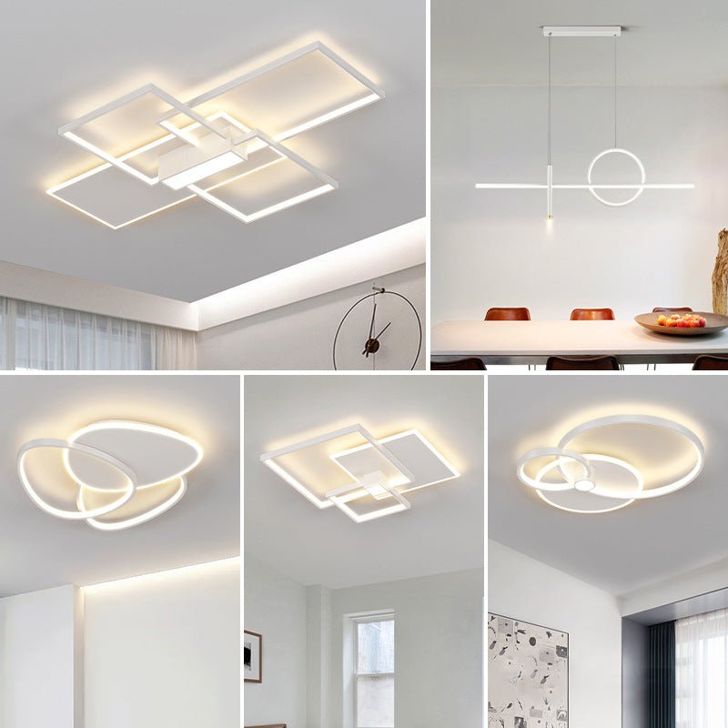 2025 new Nordic simple atmosphere LED rectangular living room ceiling light personalized creative dining room bedroom lighting
