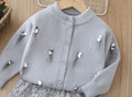 Girls' sequin sweater and skirt two-piece set - new autumn/winter korean style knitted outfit for baby girls