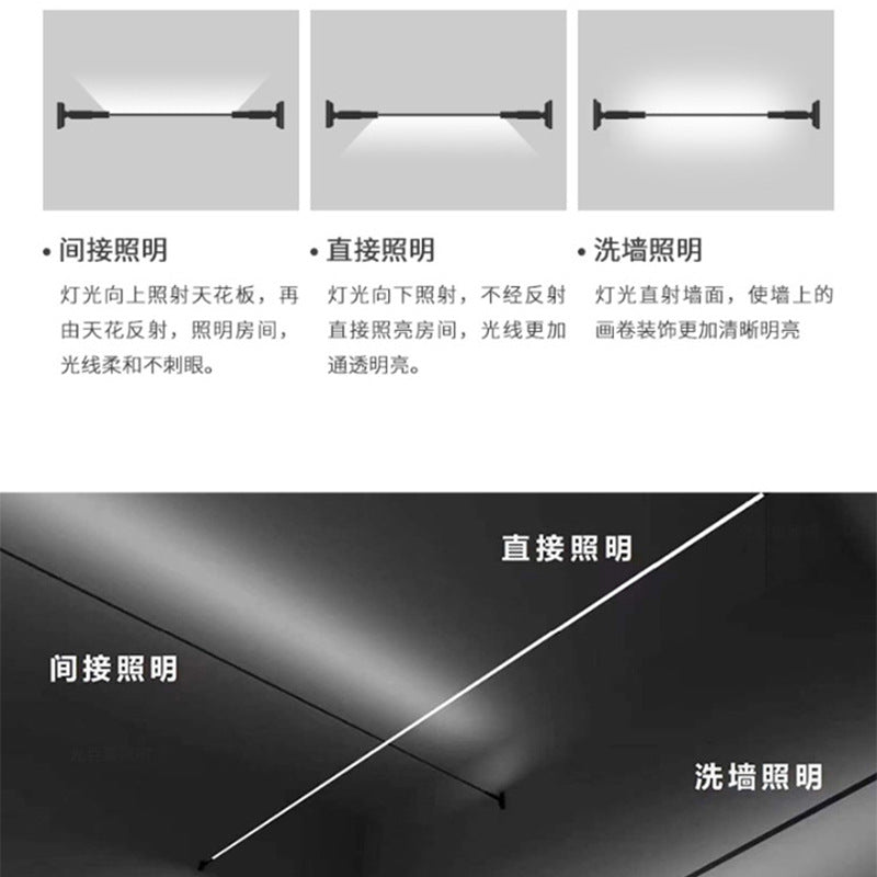 Three pine skyline steel strip light led light with line light linear light living room villa lamp without main light lighting