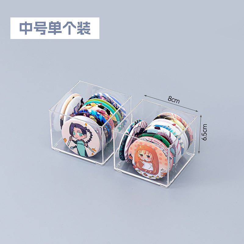 Desktop figure transparent storage box Multifunctional badge bar storage box Plastic peripheral drawer storage box