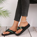 summernew arrival herringbone wedge slippers women's exportplus size women's shoes k-style women's beach butterfly rhinestone slippers