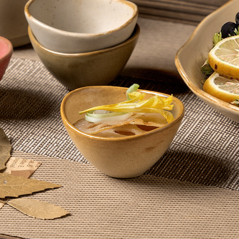 Japanese retro ceramic small dish restaurant for homestylish dipping sauce soy sauce dish hot pot snack seasoning dish vinegar dish