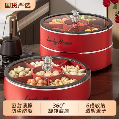 High-style dried fruit platter, perfect for housewarmings, weddings, chinese new year, and everyday use. ideal for home living rooms, this dried fruit storage box also works great as a snack and candy container