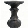 Wabi-sabi carbonized black flower corner stand folk style qhc store log sofa side table retro designer wooden pier wine display