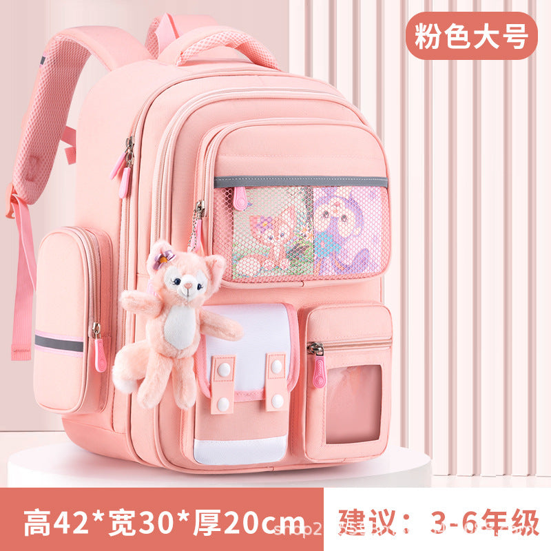 New children's schoolbag for primary school students in grades 1-6, burden reduction and spine protection, large-capacity men's and women's backpacks.