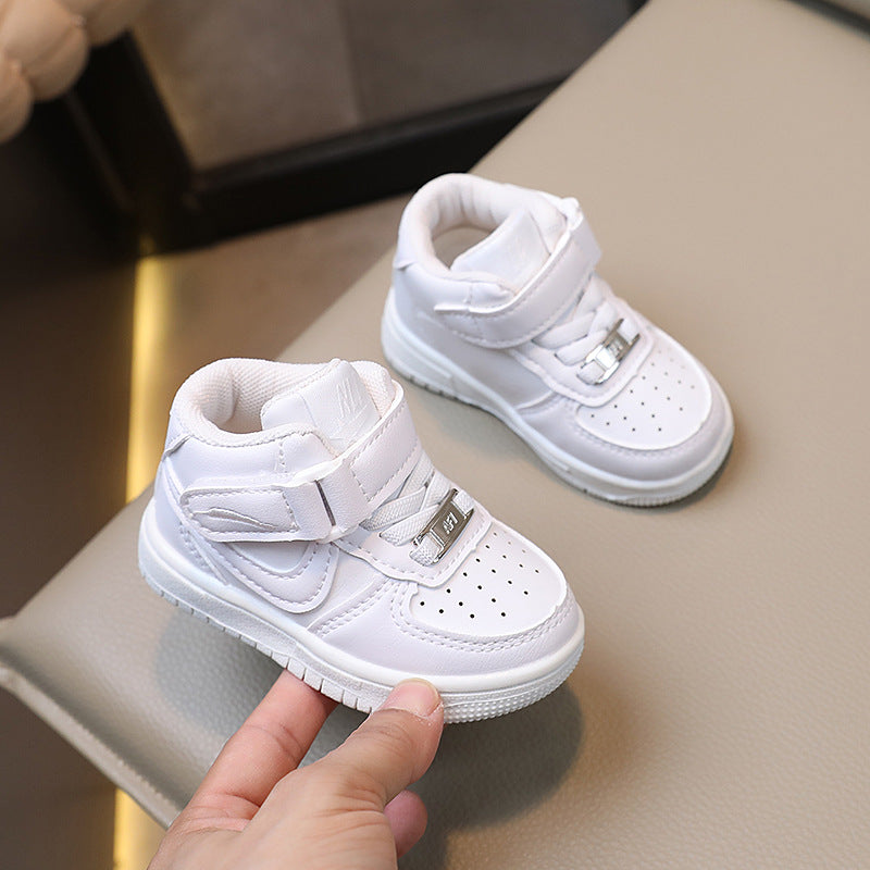 Spring & fallnew arrivalkids sneakers boys high-top sneakers girls white shoes k-style toddler shoes kids basketball shoes