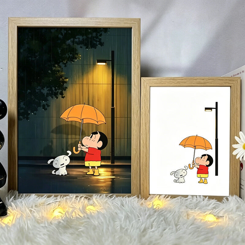 Crayon shin-chan light painting night light living room bedroom decorative painting table gift ornaments for boyfriend