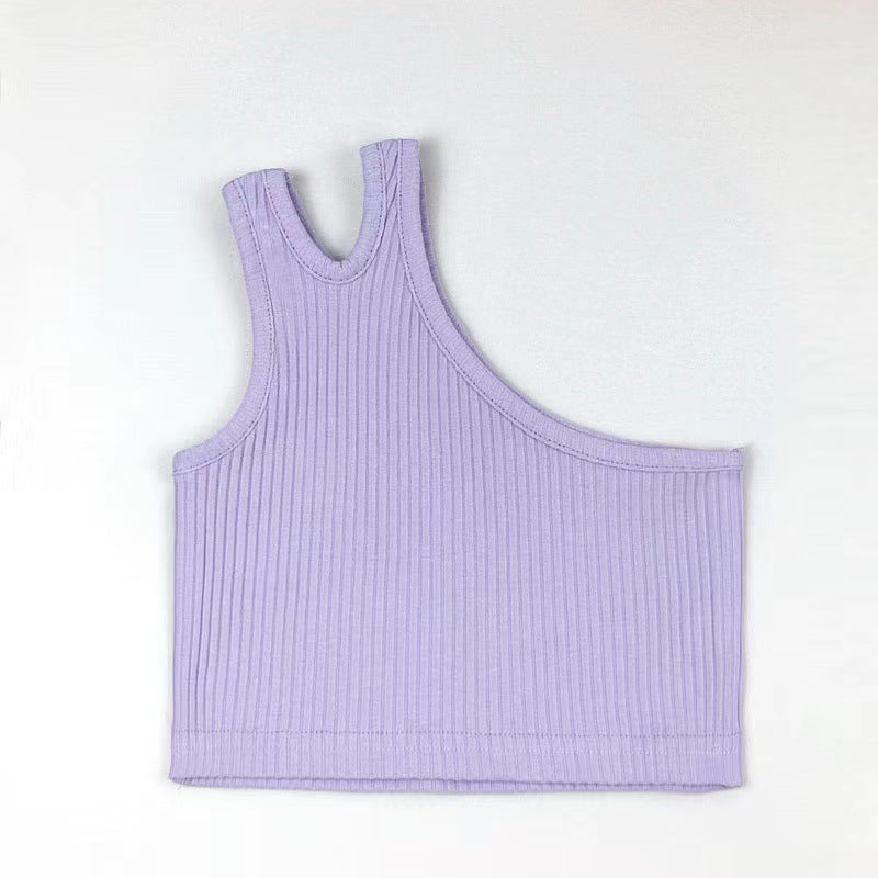 Kids' tank top - summer fashion, european & american style, casual solid color, cotton camisole for girls, trendy pink top