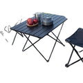 Foldable portable outdoor table and chair set, aluminum alloy picnic table, camping roll-up table supplies, outdoor bbq table set