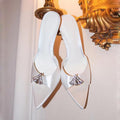 35-42 plus size pointed toe high-heeled sandals for women 2024 summer new arrival silks and satins rhinestone fairy style stiletto heel