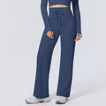 New arrival cross-border double-sided nylon high waist elastic loosecasual wide-leg nine-point pants running fitness yoga bottom pants