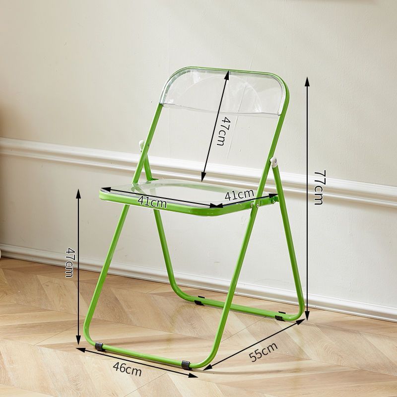 Casual foldable chair transparent crystal photo chair scandinavian acrylic fashion popular makeup stool backrest dining chair